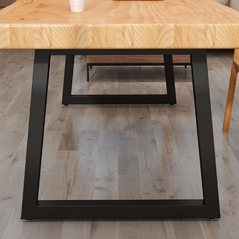 Solid Wood Top Dining Table Industrial Rectangle Table with Sled Base Clearhalo ' dining_table' 'Dining Tables & Seating' 'Dining Tables' 'furn' 'furn_dining_table' 'Furniture' 'furniture_dining_table' 'Kitchen & Dining Furniture' 'kitchen&dining_furn' 'kitchen' 'kitchen_dining_table' 1200x1200_5349a862-4faf-4200-a031-72ca3bc5ad39
