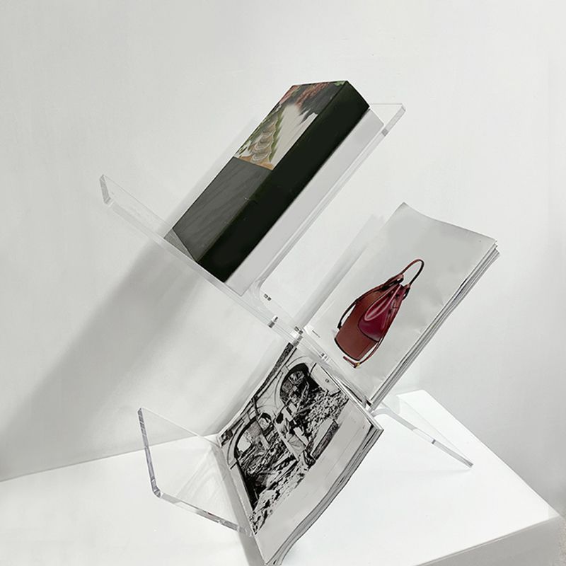 Modern Antique Finish Shelf Bookcase Acrylic Book Shelf with Shelves Clearhalo 'Bookcases' 'furn' 'furn_bookcases' 'Furniture' 'Office Furniture' 1200x1200_5349c165-5641-43a0-9886-bb107e013b27