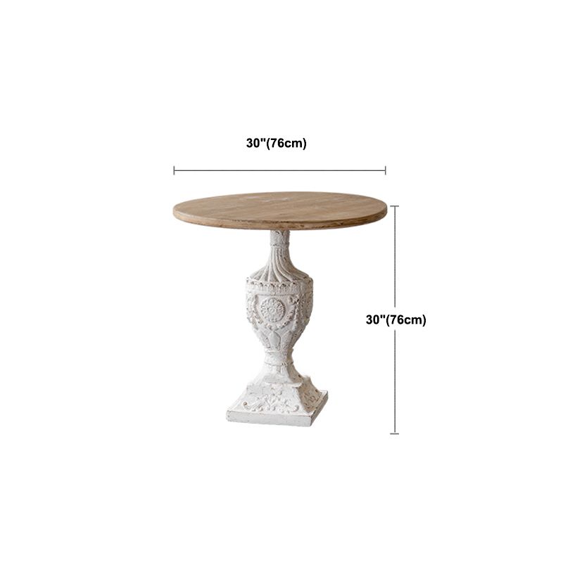 Pedestal Distressed End Table French Country Round Side End Table Clearhalo 'Coffee & Accent Tables' 'End & Side Tables' 'end_side_tables' 'furn' 'furn_end_side_tables' 'Furniture' 'Living Room Furniture' 1200x1200_534bcb4e-bfc8-4552-be0f-13030e78d3b8