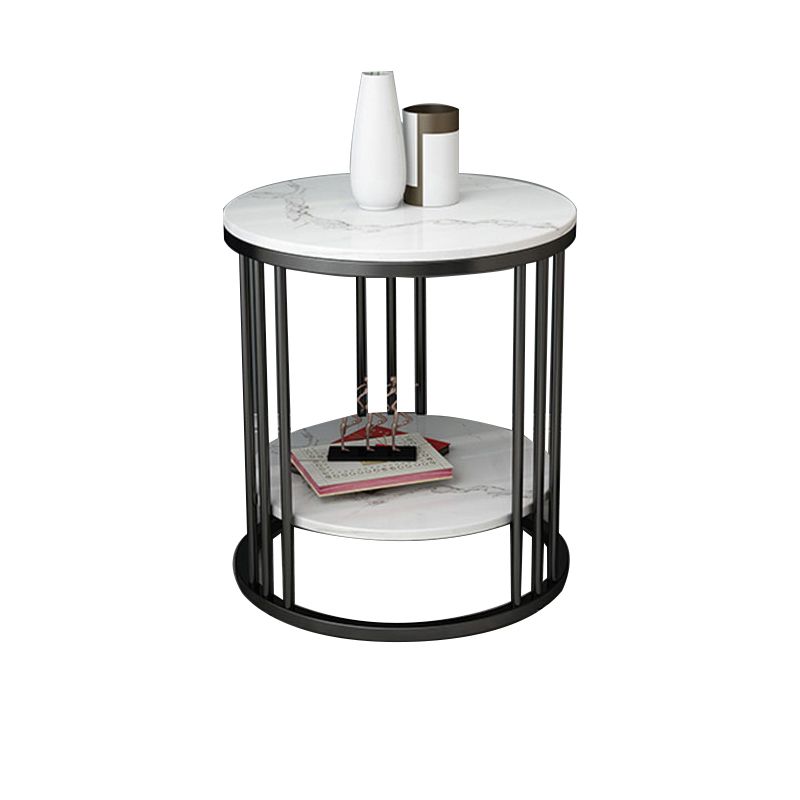 Contemporary Faux Marble Accent Table Nightstand 21.65" Tall Bed Nightstand Clearhalo 'Bedroom Furniture' 'furn' 'furn_night_stand' 'Furniture' 'night_stand' 'Nightstands' 1200x1200_534c4613-a41a-4b06-adfa-df36edc4d3a7