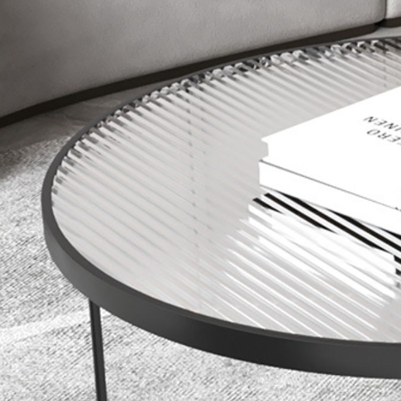 11.8" H Cross Legs Coffee Table Round Clear Glass Cocktail Table Clearhalo 'Coffee & Accent Tables' 'Coffee Tables' 'coffee_tables' 'furn' 'furn_coffee_tables' 'Furniture' 'Living Room Furniture' 1200x1200_534e5617-5155-448f-847e-f19ee9f623fc
