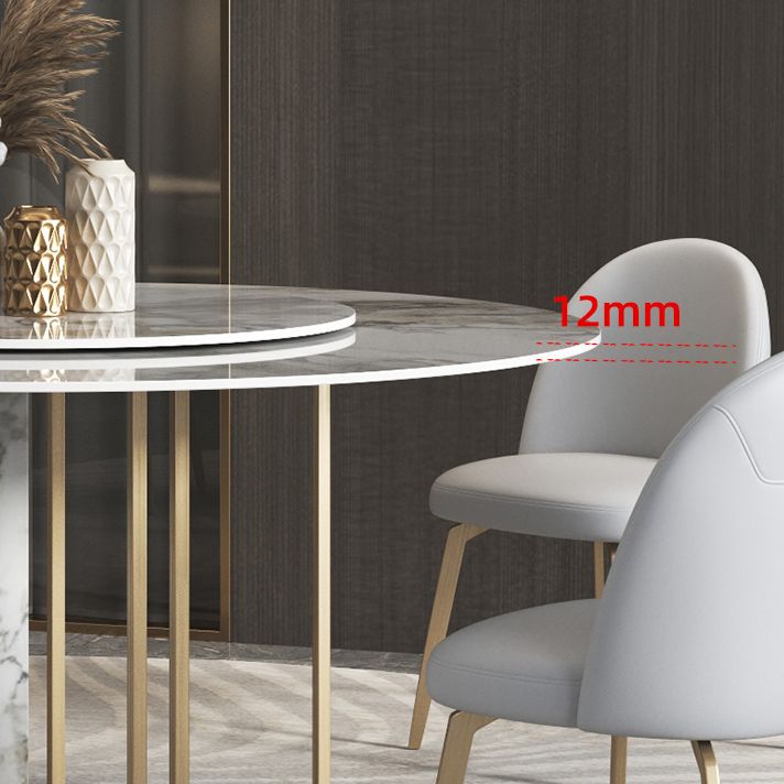 Glam 1/3/4/5/7 Pieces Dinette Set with Sintered Stone Top Round Dining Table Set Clearhalo 'Dining Room Sets' 'Dining Tables & Seating' 'dining_room_set' 'furn' 'furn_dining_room_set' 'Furniture' 'furniture_dining_room_set' 'Kitchen & Dining Furniture' 1200x1200_534fc5a3-bf51-4a39-9316-c103e1c4c8e2