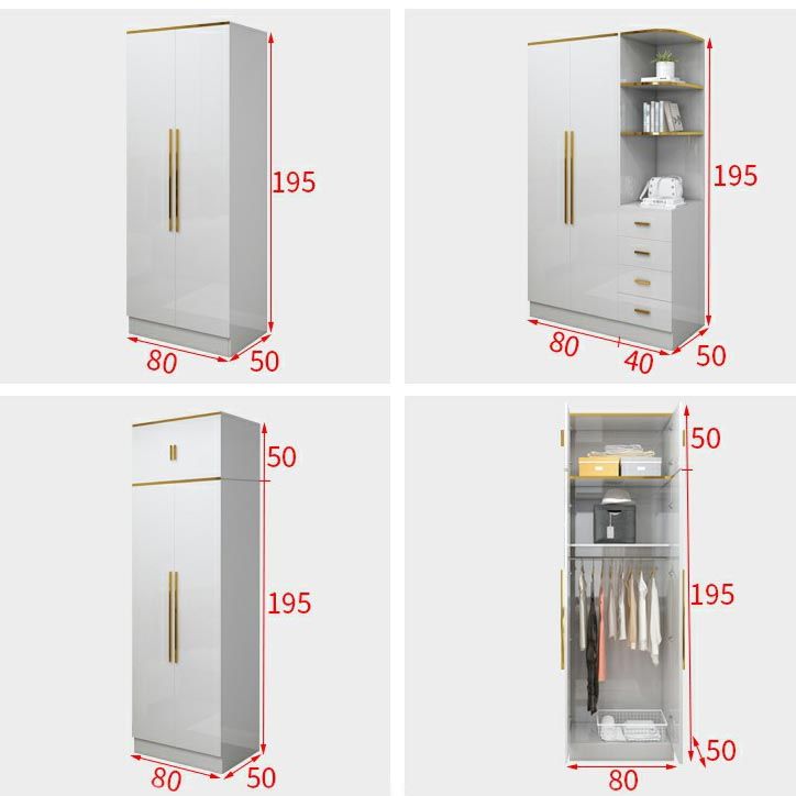 Armoire européenne moderne simple filet rouge luxe luxe petite chambre familiale