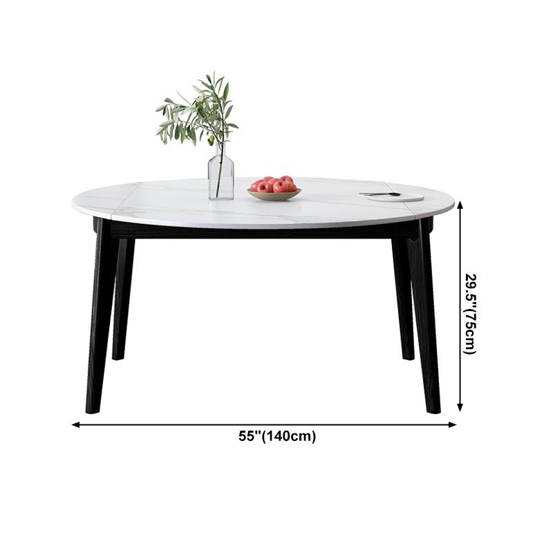 Minimalist White Sintered Stone Table Round Shape Standard Dining Table with 4 Legs Base Clearhalo ' dining_table' 'Dining Tables & Seating' 'Dining Tables' 'furn' 'furn_dining_table' 'Furniture' 'furniture_dining_table' 'Kitchen & Dining Furniture' 'kitchen&dining_furn' 'kitchen' 'kitchen_dining_table' 1200x1200_5350490f-6f0b-49ea-9095-d3c883a063ce
