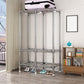 Contemporary Style Wardrobe Cabinet Steel Frame Wardrobe Armoire for Bedroom