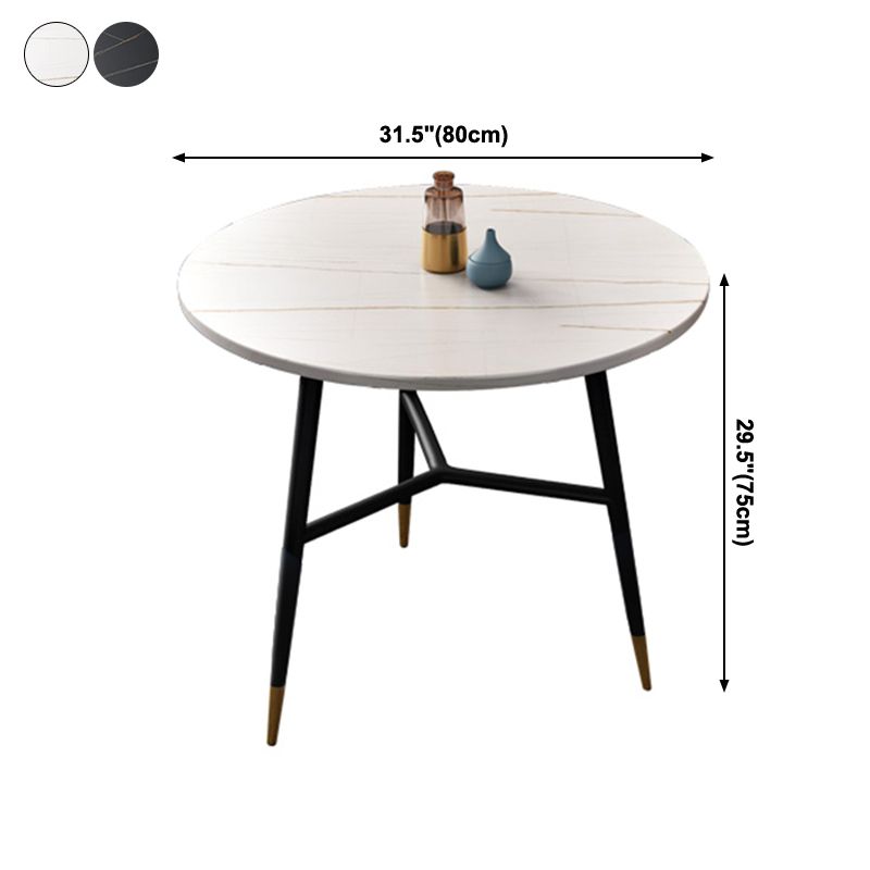 Traditional Luxury Style Dining Table Round Sintered Stone Table with Black Frame Clearhalo ' dining_table' 'Dining Tables & Seating' 'Dining Tables' 'furn' 'furn_dining_table' 'Furniture' 'furniture_dining_table' 'Kitchen & Dining Furniture' 'kitchen&dining_furn' 'kitchen' 'kitchen_dining_table' 1200x1200_535231f0-8798-467b-a8d7-4b4a9af5be6f