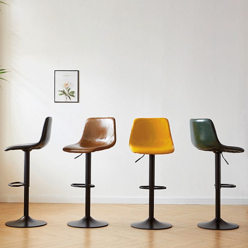 Modern Leather Bar Stool Footrest Bucket Adjustable Indoor Counter Stool Clearhalo 'Bar Furniture' 'Bar Stools' 'bar_stools' 'furn' 'furn_bar_stools' 'furniture_bar_stools' 'Kitchen & Dining Furniture' 'kitchen&dining_furn' 'kitchen' 'kitchen_furn' Furniture' 1200x1200_535236df-04fd-48e4-b6f3-254d10773c23