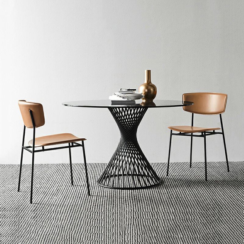 Upholstered Dining Chair Glam Style Open Back Side Chair for Indoor Clearhalo 'Dining Chairs' 'Dining Tables & Seating' 'dining_chair' 'furn' 'furn_dining_chair' 'Furniture' 'furniture_dining_chair' 'Kitchen & Dining Furniture' 1200x1200_53545337-b2fa-4d4e-97af-56325980c4a4