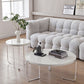 Contemporary Round Terrazzo Coffee Table in White Acrylic Legs 1 Single Cocktail Table Clearhalo 'Coffee & Accent Tables' 'Coffee Tables' 'coffee_tables' 'furn' 'furn_coffee_tables' 'Furniture' 'Living Room Furniture' 1200x1200_53545c77-abb2-4319-8e9f-41ca3778f6fb