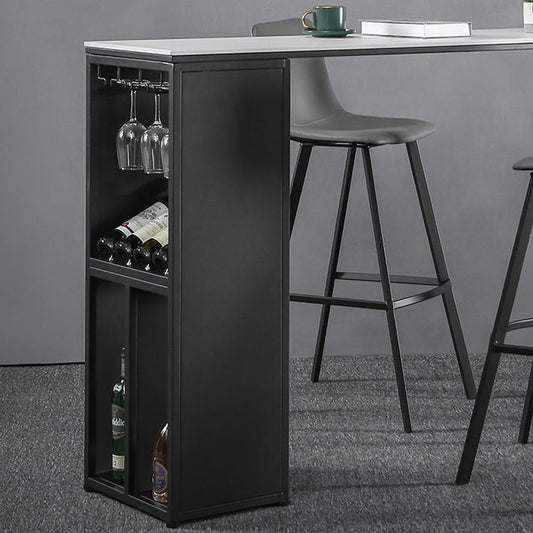 Marble Table with Rectangle Table Top Black Double Pedestal Table- 41.3" H Clearhalo 'Bar Furniture' 'Bar Tables' 'bar_tables' 'furn' 'furn_bar_tables' 'Furniture' 'furniture_bar_tables' 'Kitchen & Dining Furniture' 'kitchen&dining_furn' 'kitchen' 1200x1200_5354d142-4401-4ce7-b4b3-40f023cd5cb7