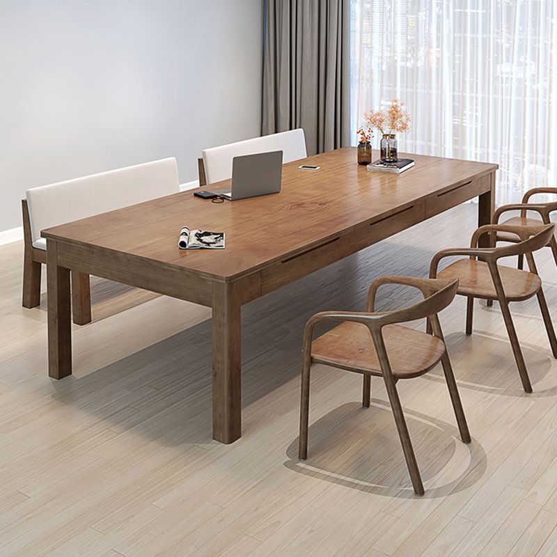 Moderner massiver Holzbüro -Schreibtisch Rechteck Task Schreibtisch mit 3/6 Schubladen für Zuhause