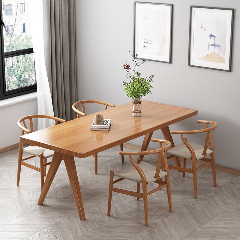 Modern 1/4/5/7 Pieces Rectangle Dining Table Set Pine Wood Dinette Set Clearhalo 'Dining Room Sets' 'Dining Tables & Seating' 'dining_room_set' 'furn' 'furn_dining_room_set' 'Furniture' 'furniture_dining_room_set' 'Kitchen & Dining Furniture' 'kitchen&dining_furn' 'kitchen' 1200x1200_53556006-3a8f-4313-a427-9c69544f092a