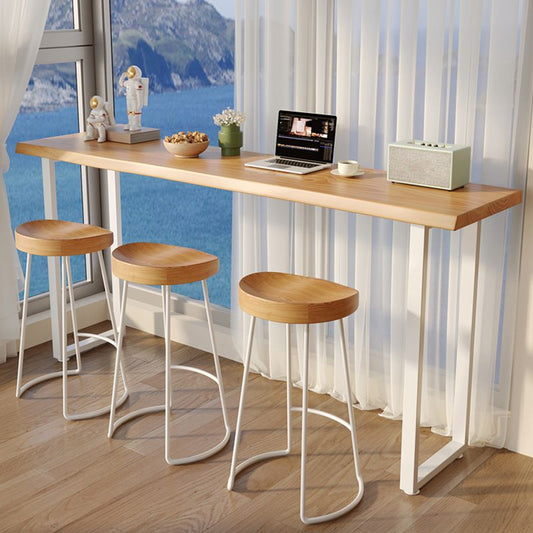 Eigentijdse massief hout rechthoekige bar wijntafel voor woonkamer