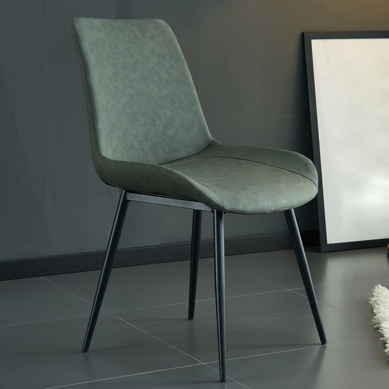 Modern Parsons Side Chair Matte Finish Leather Curved Chair for Brasserie Clearhalo ' kitchen&dining_furn' 'Dining Chairs' 'Dining Tables & Seating' 'dining_chair' 'Furniture' 'furniture_dining_chair' 'Kitchen & Dining Furniture' 'kitchen' 1200x1200_5357b73c-bbef-4cd6-a9bc-3bfd39c8f4de