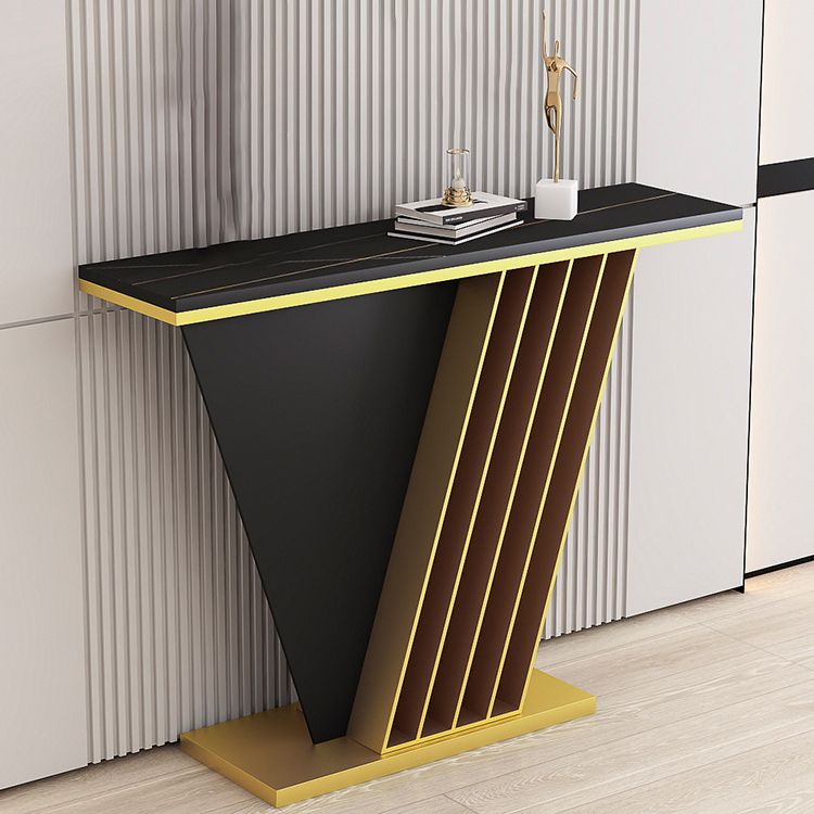 Tavolo da divano console in pietra glam tavolo accento di ferro rettangolare per sala
