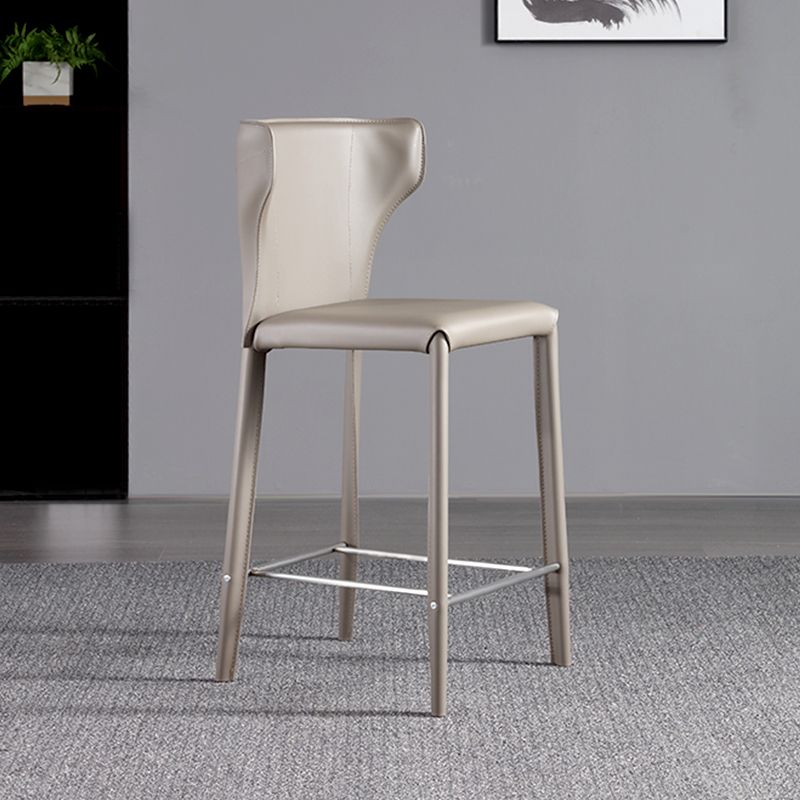 Faux Leather Bar and Counter Stool Nordic Style Patio Stool with Backrest Clearhalo 'Bar Furniture' 'Bar Stools' 'bar_stools' 'furn' 'furn_bar_stools' 'Furniture' 'Kitchen & Dining Furniture' 1200x1200_5358190e-dd50-4beb-be8c-ea5baa8fce34