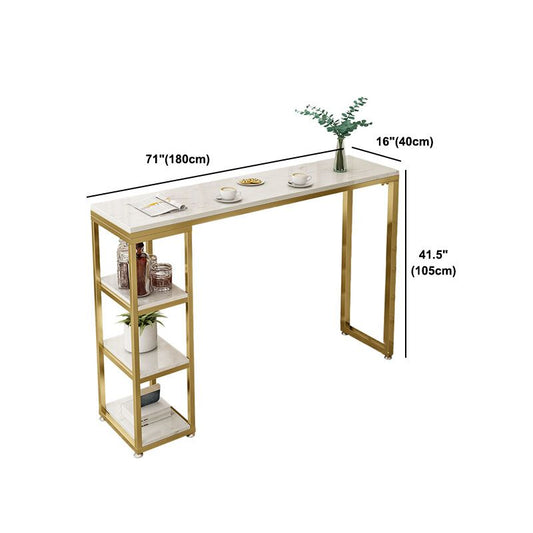 1/3 Stücke luxuriöser rechteckiger Kneipentisch Set Künstlicher Marmor Top Bistro Tisch Set