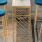 Glam Style 1/2/3 Pieces Faux Marble Bar Table Set Fixed Table Counter Set for Home Use