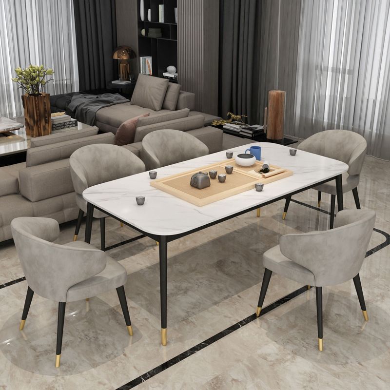 Glam 4 Legs Dining Table Stone Table for Living Room Kitchen