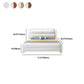 Modern Solid Color Wood Panel Standard Bed, Rectangular Headboard Bed