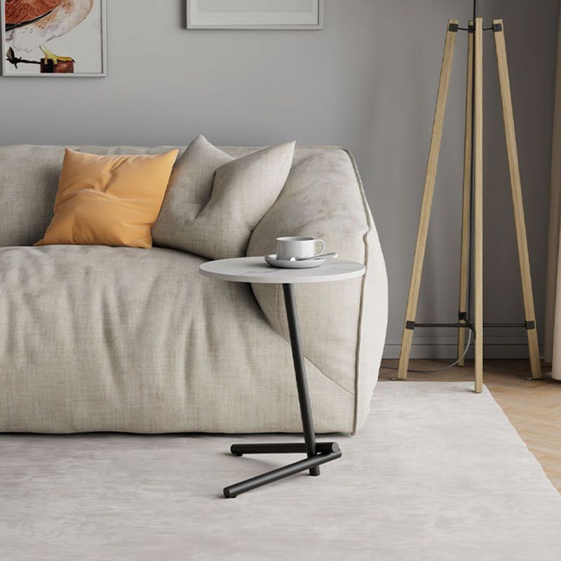 Round Slate Pedestal Side Table Modern Minimalist Side Table Clearhalo 'Coffee & Accent Tables' 'End & Side Tables' 'end_side_tables' 'furn' 'furn_end_side_tables' 'Furniture' 'Living Room Furniture' 1200x1200_535f847c-829e-45ad-b4e2-745aa1456dcf