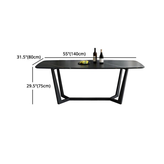 Modern 1/4/5/7 Pieces Black Dining Set Sintered Stone Dining Table Set with Leather Chairs Clearhalo 'Dining Room Sets' 'Dining Tables & Seating' 'dining_room_set' 'furn' 'furn_dining_room_set' 'Furniture' 'furniture_dining_room_set' 'Kitchen & Dining Furniture' 'kitchen&dining_furn' 'kitchen' 1200x1200_53619253-f6ed-49ce-a2b3-610e39d61bb1