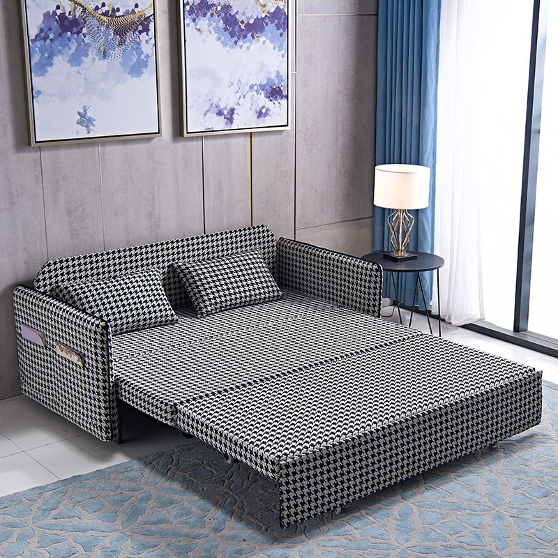 Suif convertible de 30,70 "de largeur de largeur canapé-lit de stockage en noir et blanc