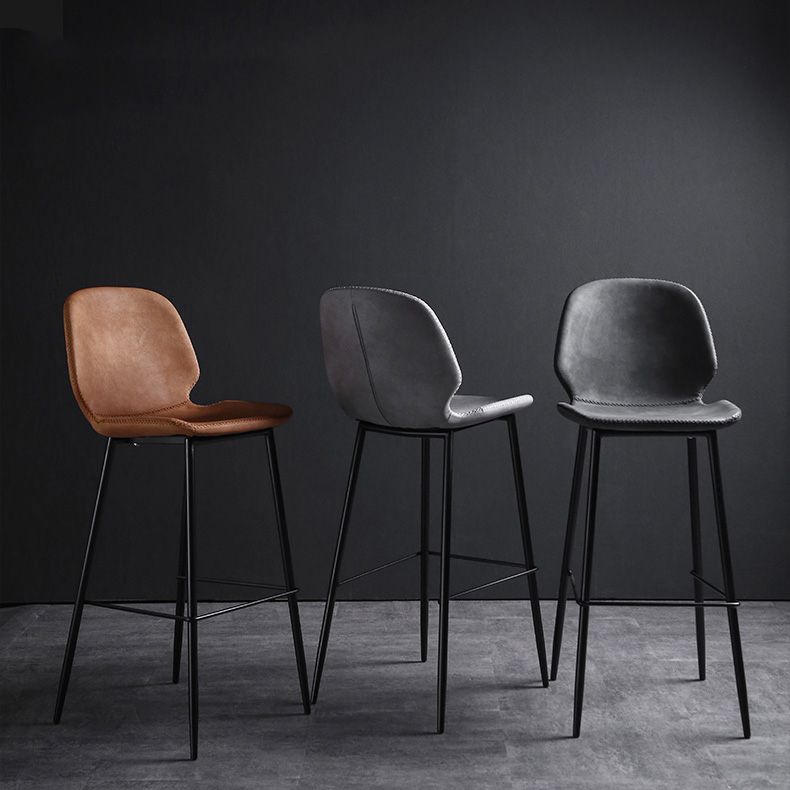 Scandinavian Matte Finish Leather Barstool Footrest Living Room Stool Clearhalo 'Bar Furniture' 'Bar Stools' 'bar_stools' 'furn' 'furn_bar_stools' 'Furniture' 'furniture_bar_stools' 'Kitchen & Dining Furniture' 1200x1200_5363d072-f046-4d2d-b52b-ee96fc8f215c