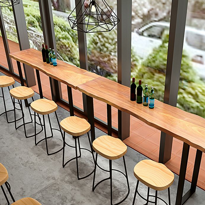 Tavolo da pranzo industriale di bistrot naturale rettangolo in legno massiccio tavolo da pranzo