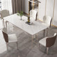 White and Purple Dining Table Modern Stone and Metal Dining Room Table Clearhalo 'Dining Tables & Seating' 'Dining Tables' 'dining_table' 'Furniture' 'furniture_dining_table' 'Kitchen & Dining Furniture' 1200x1200_53662a64-71dd-4754-9f82-5df2fbf76901