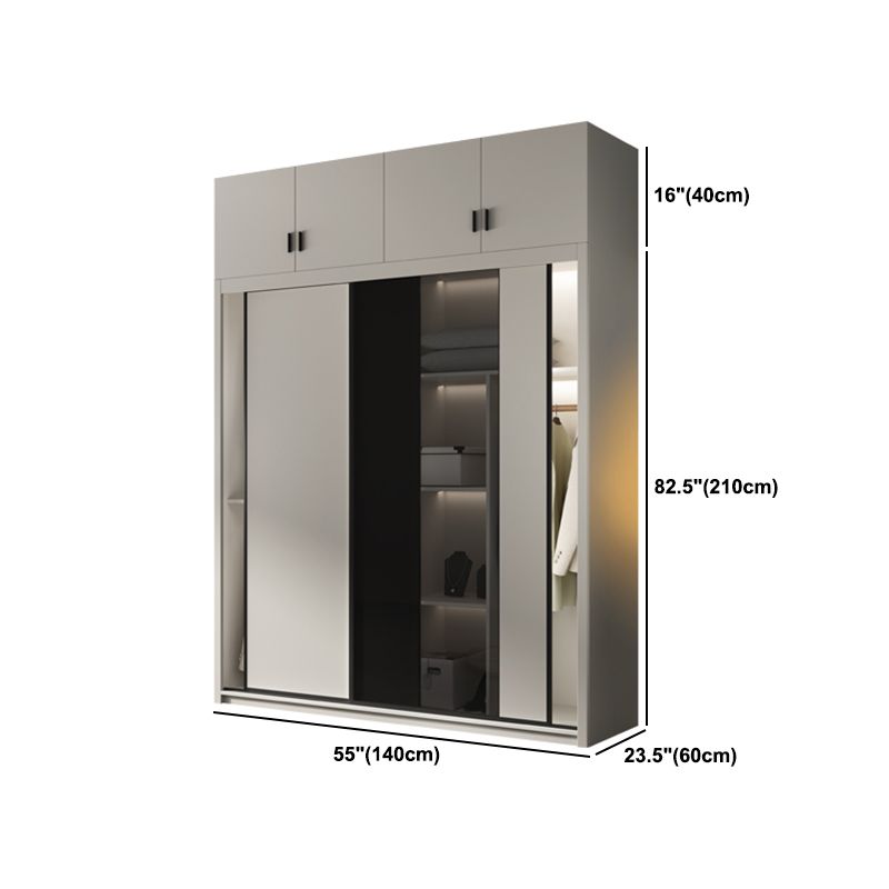 Armadio in legno in stile contemporaneo armadio a colori bianco con porta scorrevole