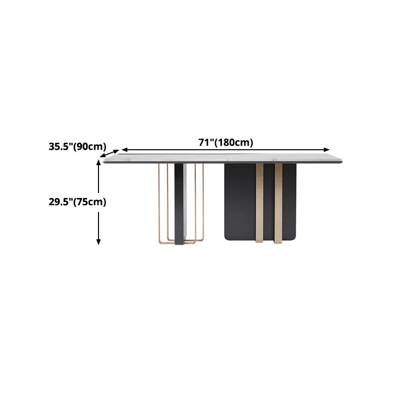 Mesa de comedor rectangular de piedra de lujo tradicional para el hogar