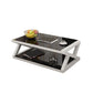 Modern Style Tempered Glass Top Cocktail Table Metal Frame Coffee Table