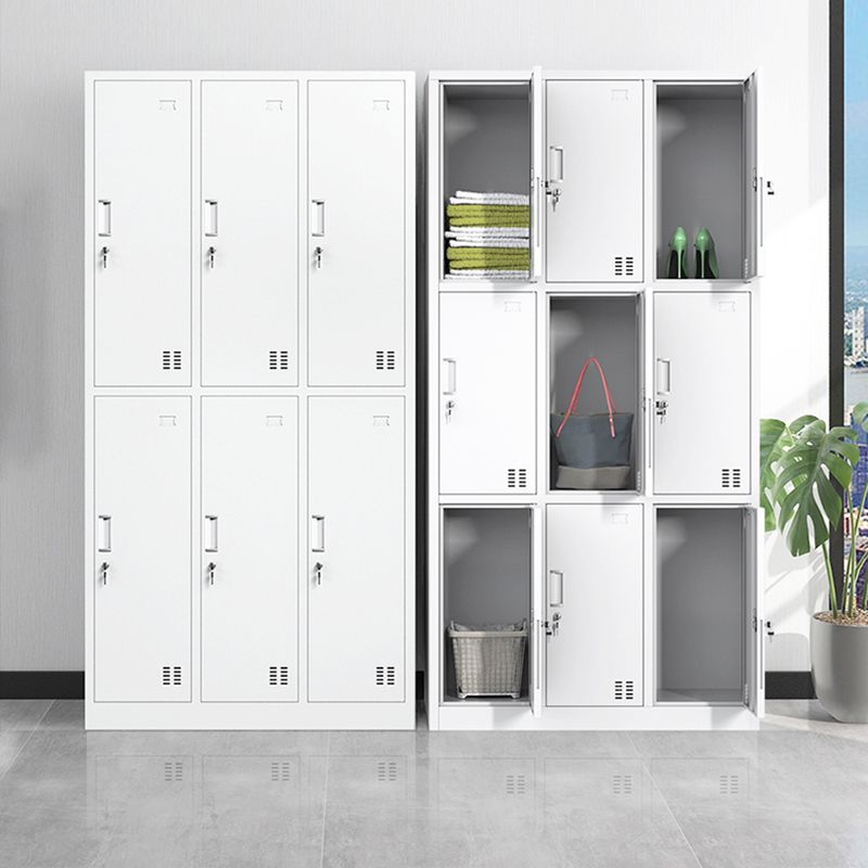 Metal Contemporary Cabinet for Home White Steel Storage Cabinet Clearhalo 'Armoires & Wardrobes' 'armoires_wardrobes' 'Bedroom Furniture' 'furn' 'furn_armoires_wardrobes' 'Furniture' 1200x1200_53696b16-0ef3-482c-806e-530e1f285e16