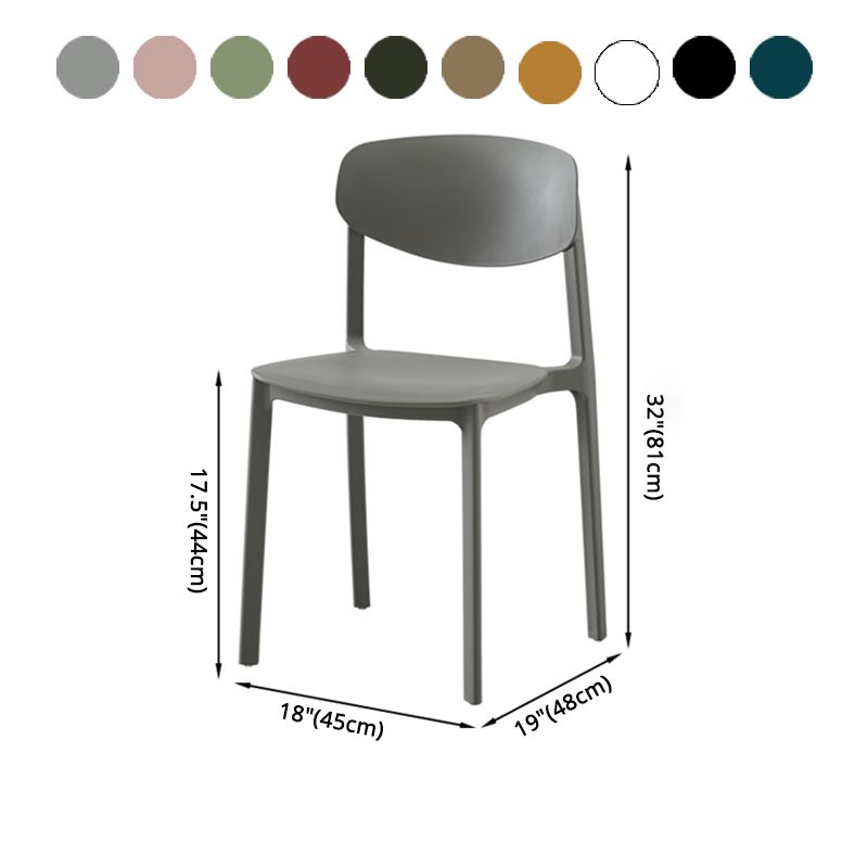 Modern Plastic Indoor-Outdoor Room Side Chairs Open Back Chair Clearhalo ' kitchen&dining_furn' 'Dining Chairs' 'Dining Tables & Seating' 'dining_chair' 'Furniture' 'furniture_dining_chair' 'Kitchen & Dining Furniture' 'kitchen' 1200x1200_536ad3b7-051a-472a-841e-ab213329912b