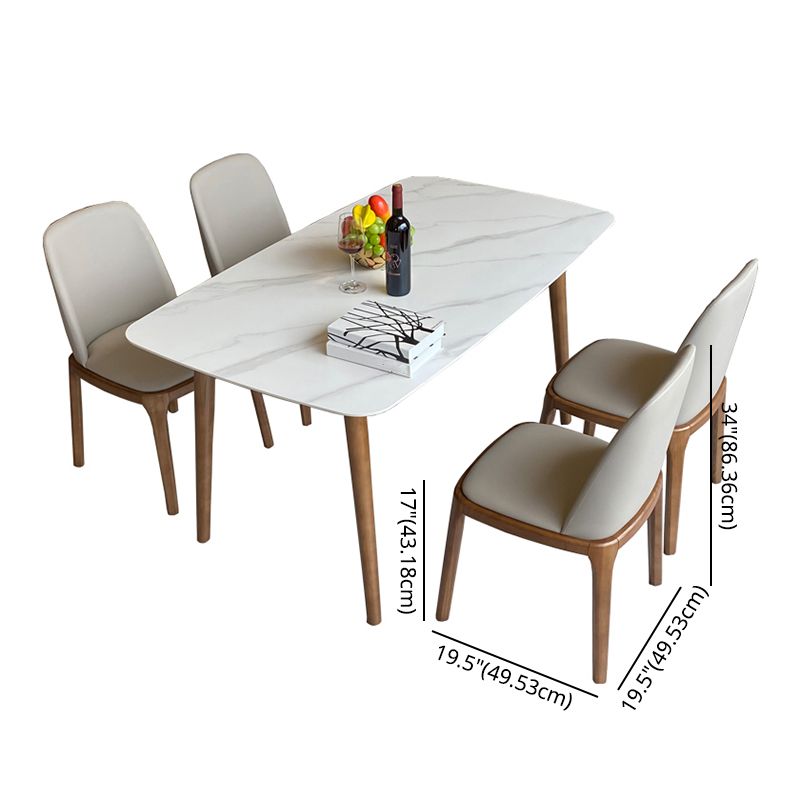 Modern Sintered Stone Dining Table Rectangular Dining Table Set with Solid Wood Base Clearhalo 'Dining Room Sets' 'Dining Tables & Seating' 'dining_room_set' 'furn' 'furn_dining_room_set' 'Furniture' 'furniture_dining_room_set' 'Kitchen & Dining Furniture' 'kitchen&dining_furn' 'kitchen' 1200x1200_536bbc87-d947-4131-80ea-375645c3907e