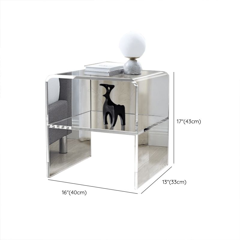 グラムアクセントサイドテーブルアクリル長方形のリビングルームソファサイドアクセントテーブル