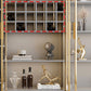 Glam Vertical Standard Bookshelf Manufactured Wood Bookcase with Glass Door