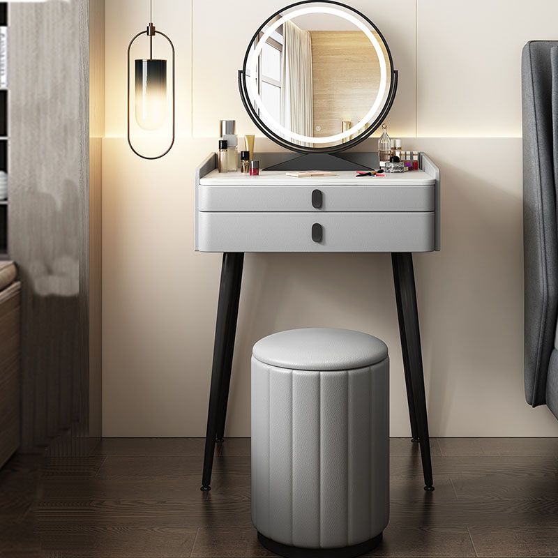 Luxe ijdelheid 2 opbergladen met gewatteerde stenen stenen top dressoir