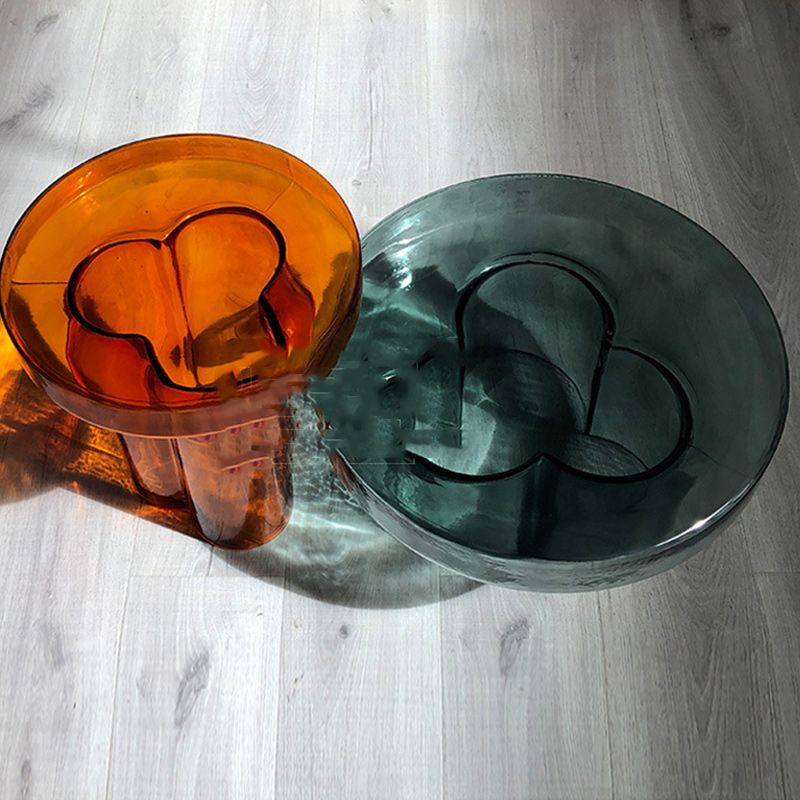 Contemporary Round Glass Coffee Table Pedestal Cocktail Table Clearhalo 'Coffee & Accent Tables' 'Coffee Tables' 'coffee_tables' 'furn' 'furn_coffee_tables' 'Furniture' 'Living Room Furniture' 1200x1200_536f6fc6-cc06-4d2b-b0e4-769a5846a222