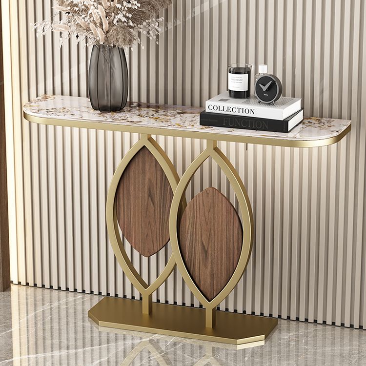グラムコンソールアクセントテーブルアンティークフィニッシュハーフムーンコンソールテーブル