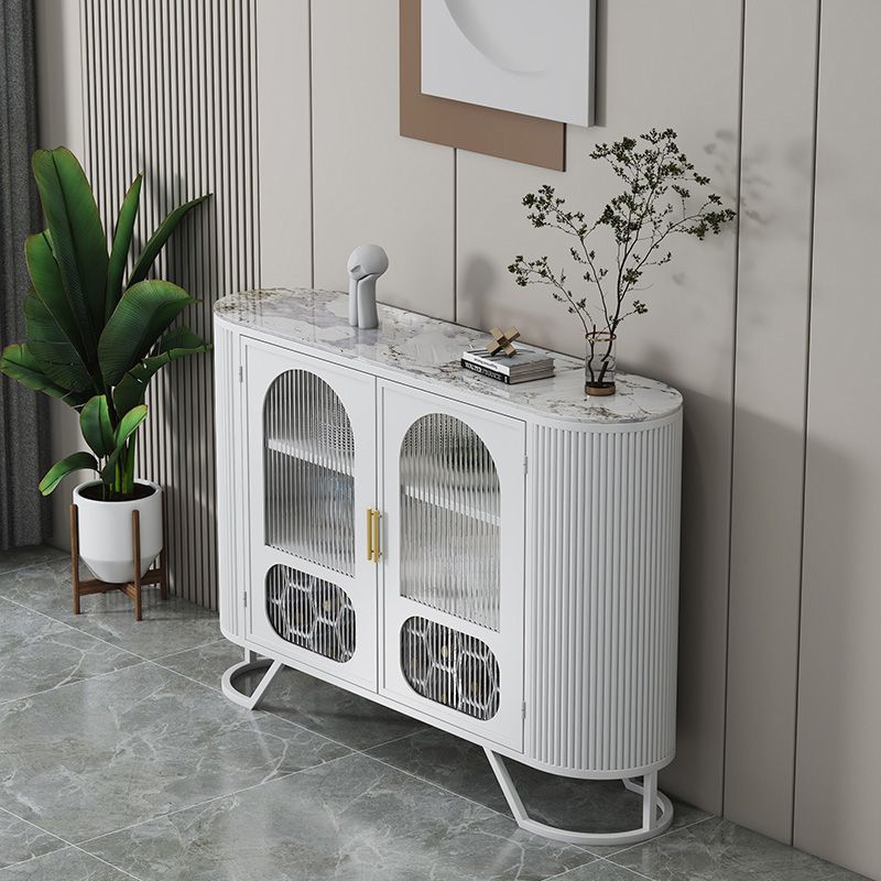 Modern Stone Top Sideboard Metal Sideboard with Door for Kitchen Clearhalo 'buffet_sideboard' 'Buffets & Sideboards' 'furn' 'furn_buffet_sideboard' 'Furniture' 'Kitchen & Dining Furniture' 1200x1200_53700c95-a5dd-43d5-8a95-cf3b743432a5