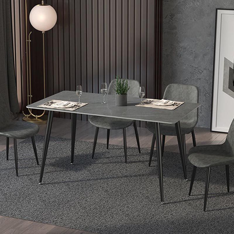 Metal Industrial Rectangle Dining Table Sintered Stone Table with Legs Clearhalo ' dining_table' 'Dining Tables & Seating' 'Dining Tables' 'Furniture' 'furniture_dining_table' 'Kitchen & Dining Furniture' 'kitchen&dining_furn' 'kitchen' 'kitchen_dining_table' 1200x1200_53724fbf-ec33-4548-b803-bdc231337dcc