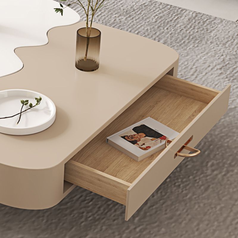 Abstract Coffee Cocktail Table with Storage White Wooden Modern Clearhalo 'Coffee & Accent Tables' 'Coffee Tables' 'coffee_tables' 'furn' 'furn_coffee_tables' 'Furniture' 'Living Room Furniture' 1200x1200_5372ef50-74d1-4b98-9a11-b36157a55123