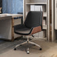 Modern Middle Back Chair Ergonomic Adjustable Seat Height Leather Chair