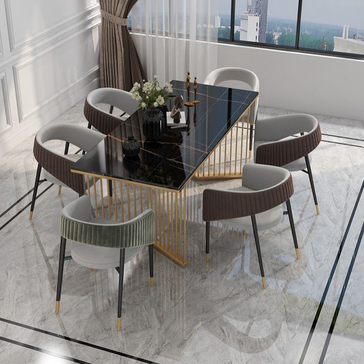 Glam Style 1/2/5/7 Pieces Dining Set Marble Top Dining Table Set with Velvet Chairs Clearhalo 'Dining Room Sets' 'Dining Tables & Seating' 'dining_room_set' 'furn' 'furn_dining_room_set' 'Furniture' 'furniture_dining_room_set' 'Kitchen & Dining Furniture' 'kitchen&dining_furn' 'kitchen' 1200x1200_53746685-c64b-4710-99c3-176938523f5d