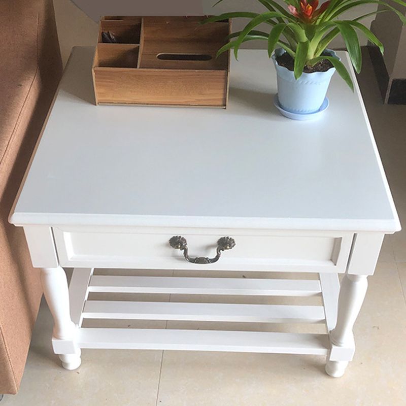 Tavolino in legno di campagna francese tavolino a doppio livello di divano laterale con conservazione