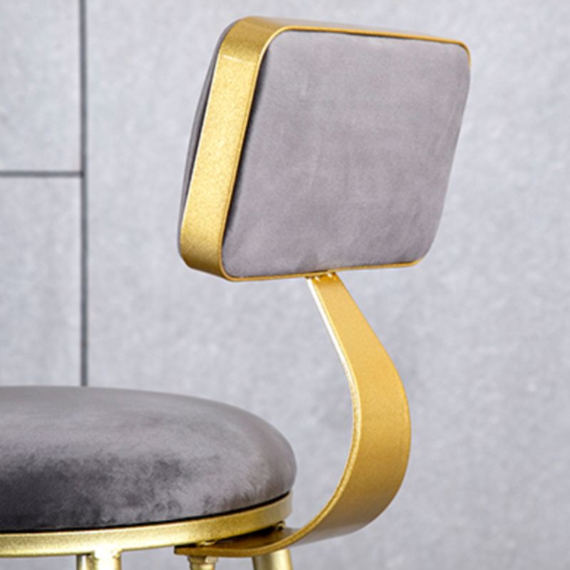 Glam Armless Backrest Counter Stool Iron Milk Tea Shop Bar Stool with Velvet Cushion Clearhalo 'Bar Furniture' 'Bar Stools' 'bar_stools' 'furn' 'furn_bar_stools' 'furniture_bar_stools' 'Kitchen & Dining Furniture' 'kitchen&dining_furn' 'kitchen' 'kitchen_furn' Furniture' 1200x1200_537526a2-e9cf-4ed5-aab9-afe724b387b3