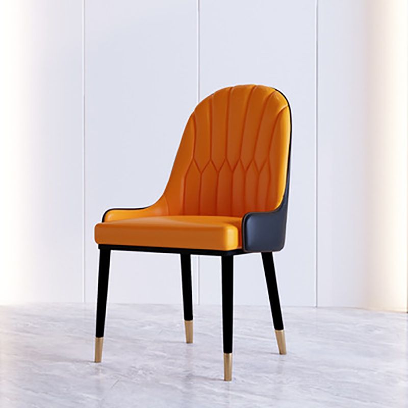 Contemporary Side Chair Upholstered Armless Faux Leather Dining Chairs Clearhalo 'Dining Chairs' 'Dining Tables & Seating' 'dining_chair' 'furn' 'furn_dining_chair' 'Furniture' 'Kitchen & Dining Furniture' 1200x1200_5376dd52-2ffa-4e7d-960e-230cb26d78ce