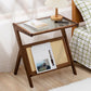 Rustic Abstract Side Table Rectangular Rattan Sofa Side Accent Table